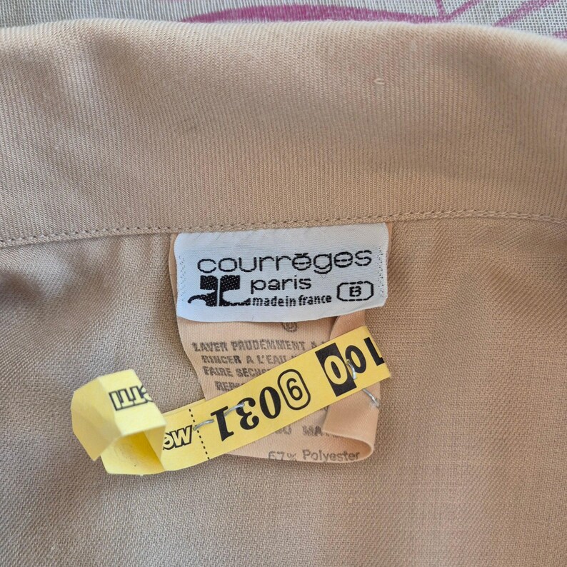 Courreges | Vintage beige wool double-collar shirt image 9