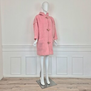 Courreges | Vintage pink wool and leather duffle coat image 6