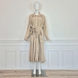Free People | Abrigo largo beige con botones de nácar imagen 1