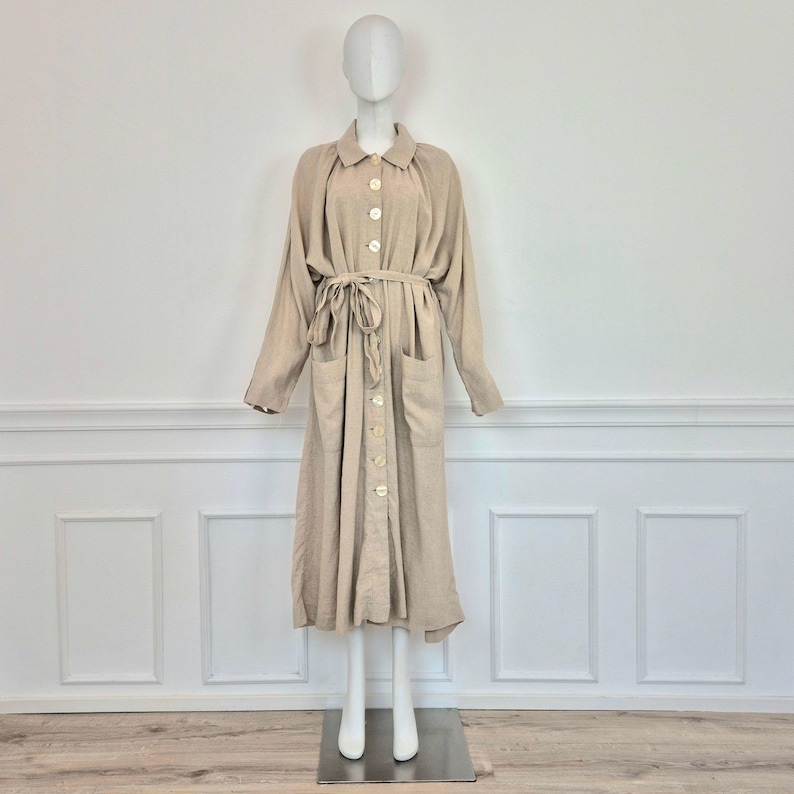 Free People | Abrigo largo beige con botones de nácar imagen 1