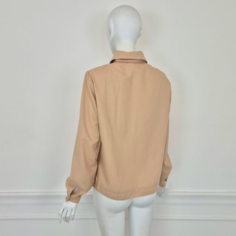 Courreges | Vintage beige wool double-collar shirt image 5
