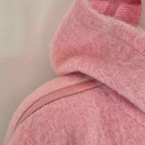 Courreges | Vintage pink wool and leather duffle coat image 5