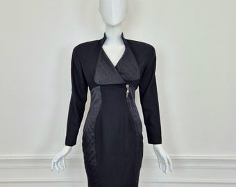 Thierry Mugler | Black dress with quilted inserts