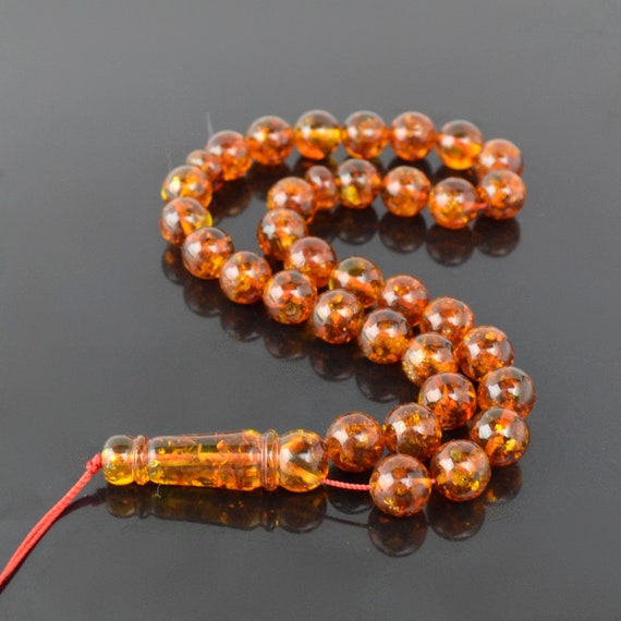 Amber Rosary, Worry Beads Rosary, Mala Prayer Rosary, 10mm Rosary