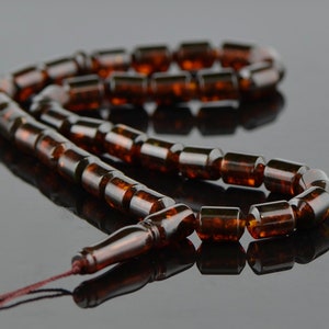 Modified amber rosary, Tesbih amber, Islamic prayer beads, Ramadan gift, Kehribar tesbih