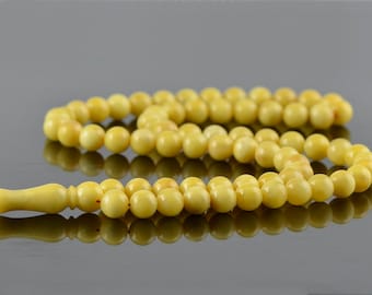 66 beads mala rosary, prayer beads, Baltic amber rosary, amber rosaries, modified amber, 9 mm beads
