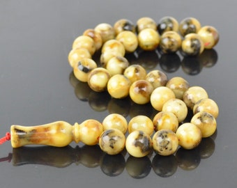 Tespih, Tesbih Muslim, Muslim prayer beads, Islamic rosary, Amber rosary, Muslim tasbih, Amber prayer beads, Handmade tasbih, 9 mm