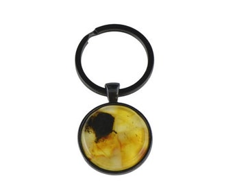 Modified amber key ring, Pressed amber, Baltic amber pendant, Amber pendant for husband, Men gifts