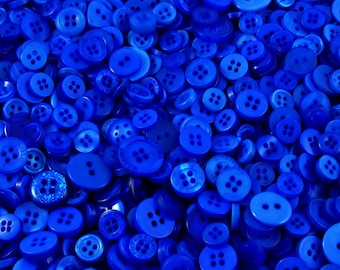 Dark Blue Small Mixed Buttons - Bulk/Job Lot/Scrapbooking/Card Making/Crafting