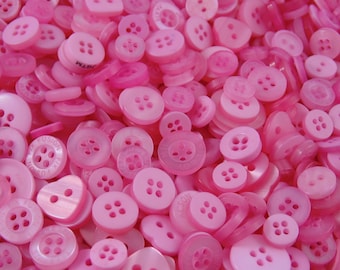 Baby Pink Small Mixed Buttons - Bulk/Job Lot/Scrapbooking/Card Making/Crafting