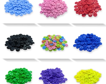 Pack of 100 - 11mm Small Sewing & Craft Buttons - Mixed, Natural, Pastels and More