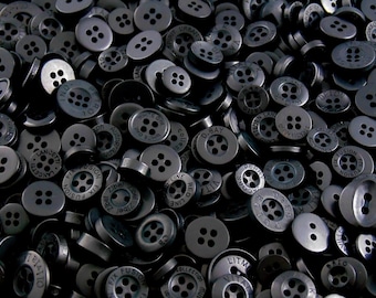 Black Small Mixed Buttons - Bulk/Job Lot/Scrapbooking/Card Making/Crafting