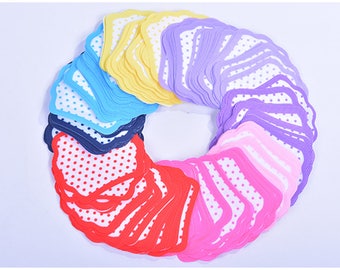 200 pieces ribbon of Polka Dots pattern Untied Flat Not folded Unprocessed 8 mixed colors for HairBows supply Craft supply Gift wrapping