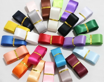 Cheonus Total 75 Yardas 25mm doble lado satinado cinta 3 Yardas 25 multicolores arcos de pelo accesorio boda novia ducha novia decoración regalo