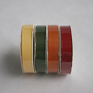 Romantic 4 Colors combination 12 yards, 3/8&#39;&#39;, 9 mm, Grosgrain ribbon, Red, Orange, Green, Yellow