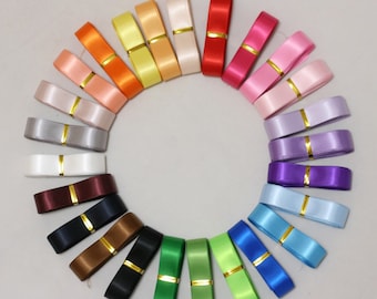 Cheonus Total 100 Yard 16mm doble lado satinado cinta 4 yardas 25 multicolores arcos de pelo accesorio boda novia ducha novia decoración Gif
