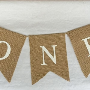 ONE Burlap Banners,Jute,Hessian,Birthday,Baby Shower,Party Decor,Photo Prop