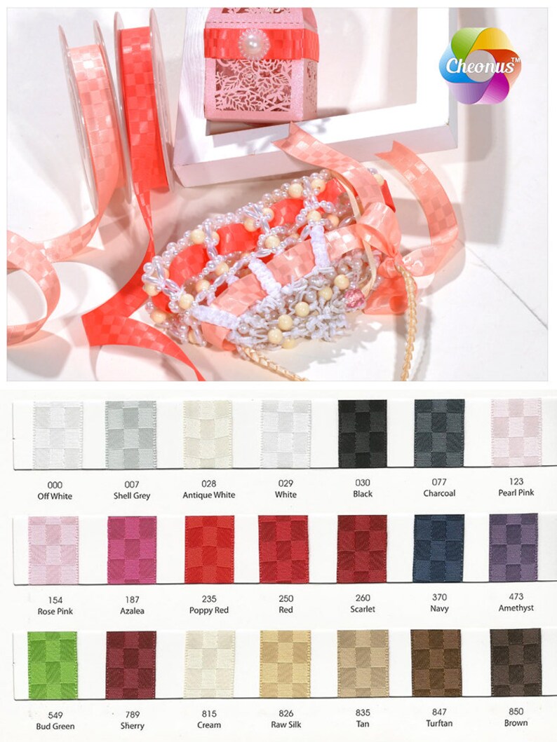 100 Yards, Dobby Ribbon, 21 Colors Available, 4 Widths Available: 3/8 ...