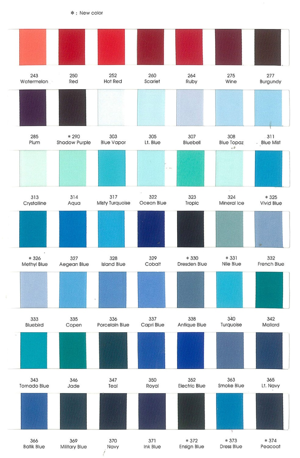 Color Guide Physical Colourfullife, Physical COLOR CHART, Polyester Satin Ribbon, 196 Colors ...