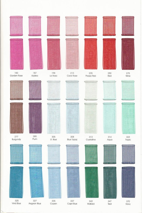 Organza Color Chart