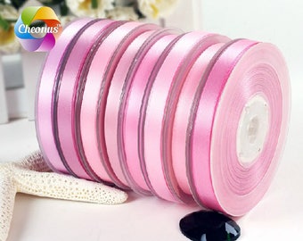 50 yards, 1/8",Double faced Satin Ribbon, Pink, 3mm, 1/8 inch, Wholesale