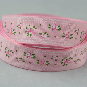 5 yards 1 inch  25mm Grosgrain ribbon lovely Small Floral Jasmine Flowers Printed ribbon