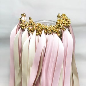 50 Stück Zauberstäbe mit dreifachem Band und Glocke, Party-Zauberstäbe, Zauberstäbe, Zauberstäbe für Hochzeitsdekore