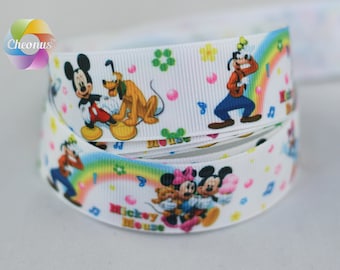 3 Meter 1 Zoll 1 '' 25 mm Ripsband Disney Classic Mickey Mouse bedrucktes Band