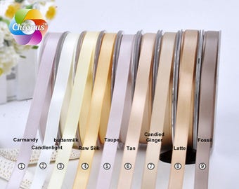 10 yards, 1.5", 38mm, 1.5 inch, Double faced Satin Ribbon, Light Brown, satin for wedding