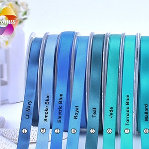 10 yards, 38 mm, 1,5 Zoll, doppelseitiges Satinband, blau, tiefblau, Satin für Hochzeit