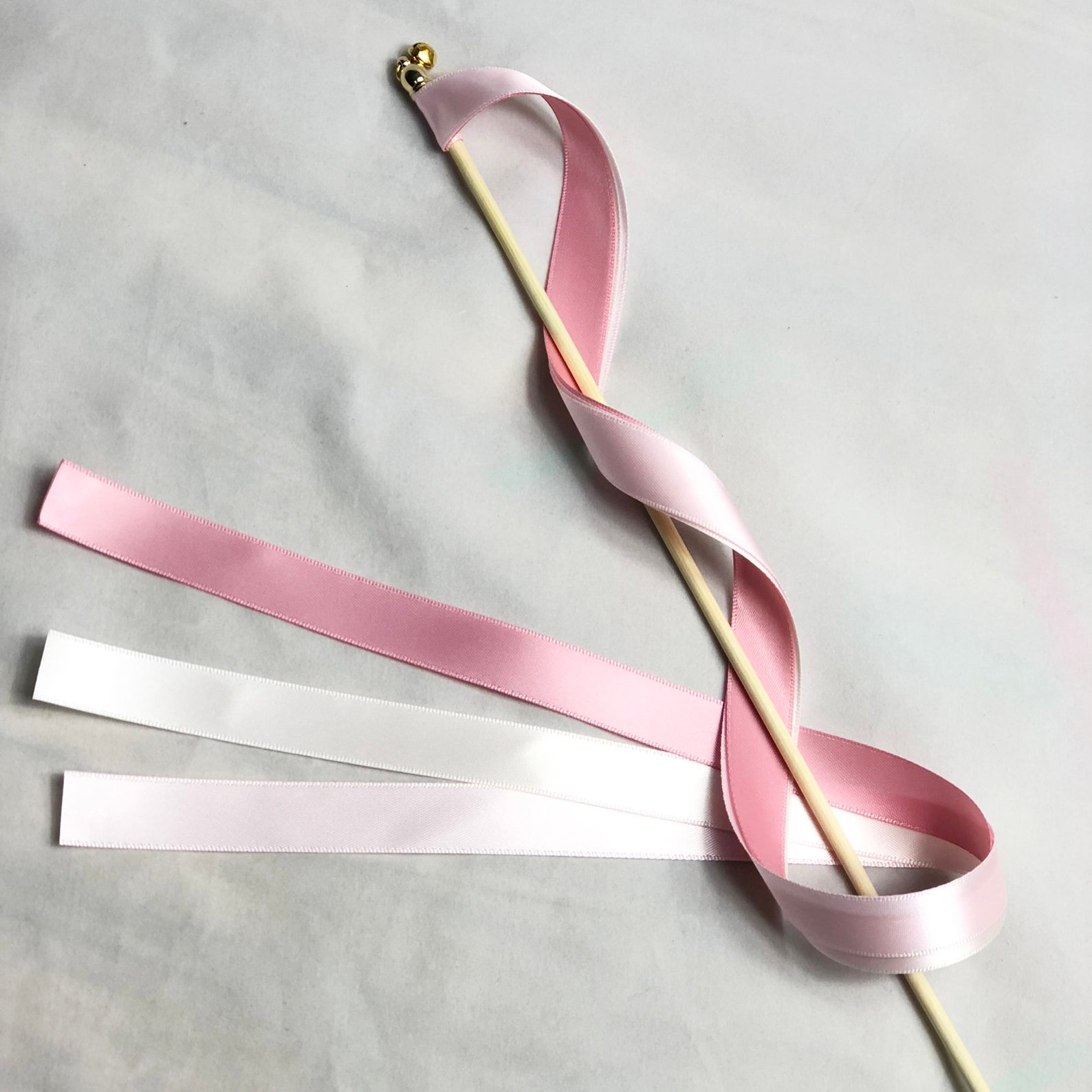 50PCS Ribbon Wands With Triple Ribbon and Bell Party Wand Etsy