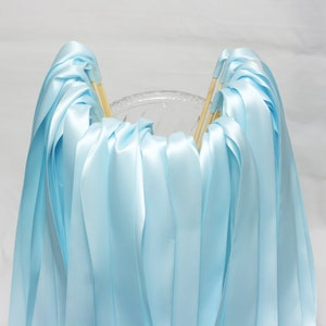 50 varitas de boda personalizadas con 1 cinta, sin campana, serpentinas, palitos de cinta, varitas mágicas de hadas para decoraciones de bodas, despedidas de soltera