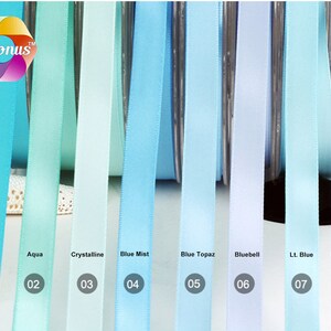 10 yards, 1.5&quot;, 38mm, 1.5 inch, Double faced Satin Ribbon, Light Blue, satin for wedding