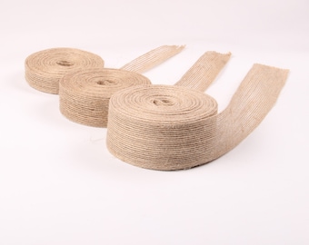 10 metros Burlap Ribbbon 3 anchos disponibles yute hessian cinta decoración rústica país partido suministro de suministro DIY