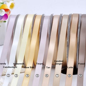 100 Yards,double Faced Satin Ribbon, Light Brown, 1/46 Mm,3/89 Mm,1/213 ...