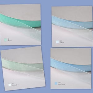 200 yards, Polyester Organza Lint, Organza pure lint, blauw, Teal, Navy, 14 kleuren beschikbaar, 3 breedten beschikbaar, 3/8&quot;, 7/8&quot;, 1-1/2&quot;