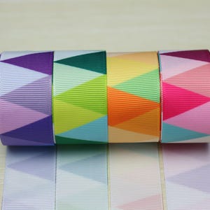 5 yards 4 colors mixture 1 inch 1&#39;&#39; 25mm Grosgrain ribbon Geometric figure, stripe, printed ribbon