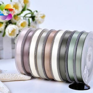 100 Yards,double Faced Satin Ribbon, Light Brown, 1/46 Mm,3/89 Mm,1/213 ...