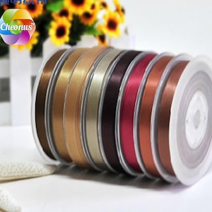 50 yards,  1/8&quot;, Double faced Satin Ribbon, Deep Brown, 3mm, 1/8 inch, Wholesale