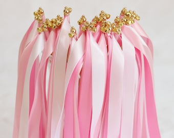 50PCS varitas de cinta con cinta triple y campana de la campana de la cinta de la cinta de los arroyos de la cinta pega slas de hadas mágicas para las decoraciones de la boda