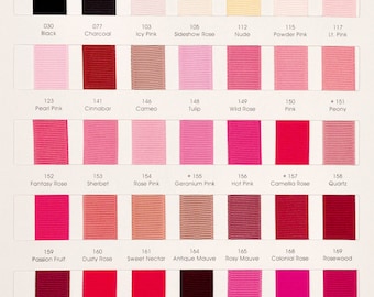ColourfulLife, Physical  COLOR CHART, Polyester Grosgrain ribbon, 196 colors Available