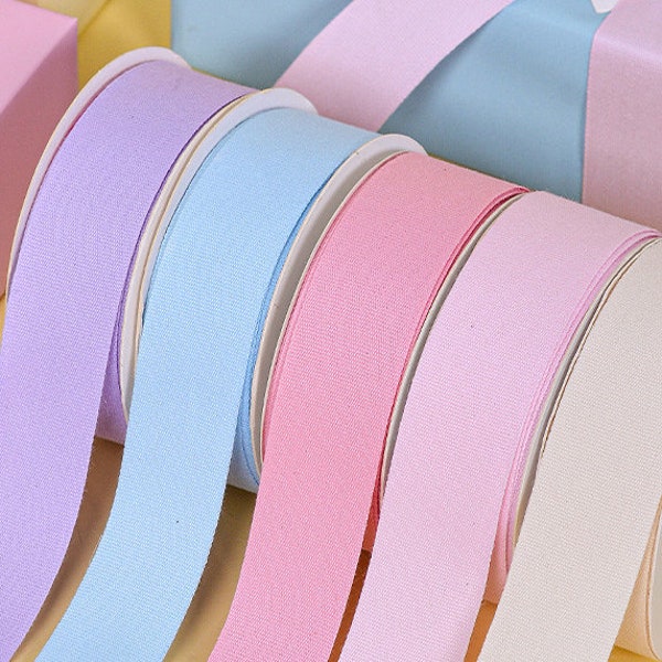 100 yards, Cotton Ribbon, 24 colors Available, 1/4'', 3/8", 5/8''(16mm), 7/8"(22 mm), 1.5''for gift package