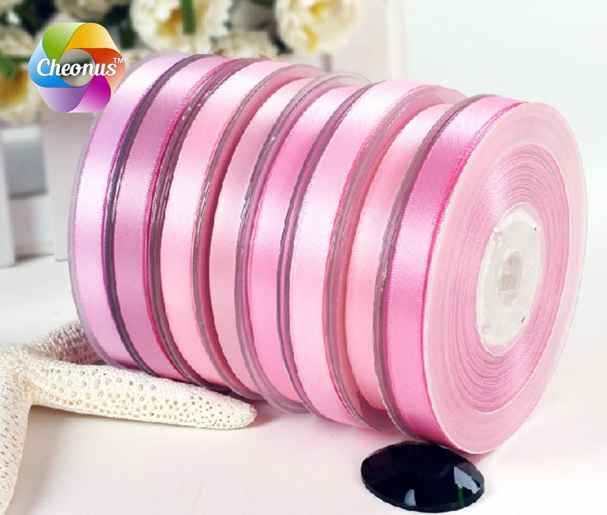 Wholesale 3 Rolls 3 Colors Polyester Raw Edged Ribbon 