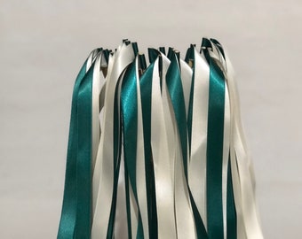 50PCS Ribbon Wands with two ribbon Party Wand Streamers Ribbon sticks Magic fairy Wands for Wedding decors
