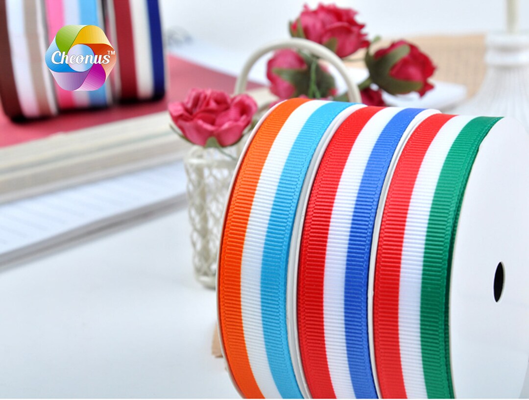 Flag Ribbon Small 5 Yards 1 Inch 1'' 25mm Grosgrain Ribbon Striped Flag Tricolor Flag ...