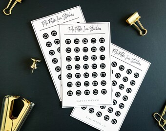 FOLDER Mini Icon Stickers | Planner Stickers, Minimal Planner, Functional Planner Labels, Bullet Journal stickers, Minimal planner sticker