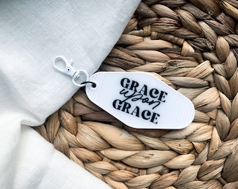 GRACE | Retro Motel Keychain, Vintage Motel Keychain, Motel Keychains, Motel Keychains Faith, Vintage Keychain, Keychain Gift, Hotel Key Tag