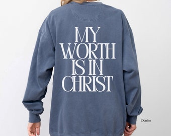 Christliches Sweatshirt Christian Shirts Religiöses Kleid Geschenk für sie Christlicher Glaube Kleidung Bibel Vers Shirt Jesus Rundhals Taufe Geschenke