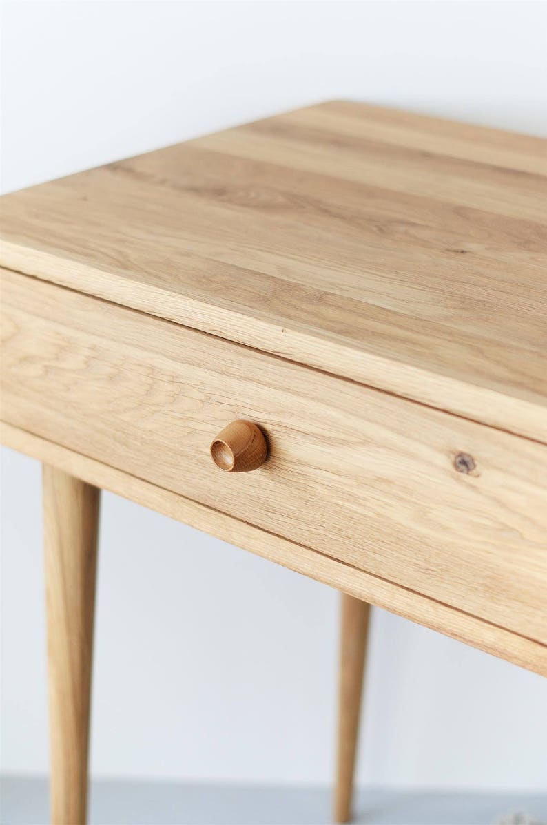 Solid Oak Wood Desk Console Dressing Table Home Office Etsy