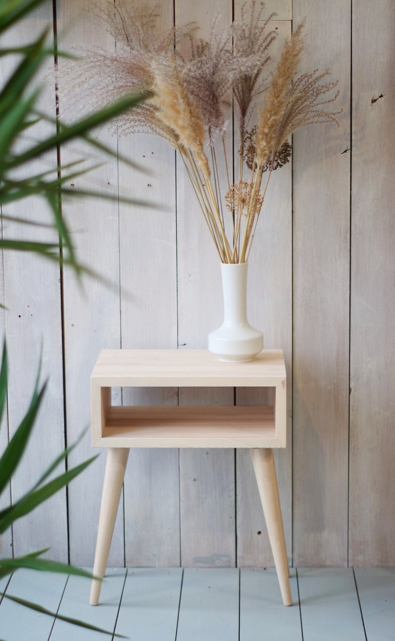 Japandi Style Nightstand Side Table End Table Ash Modern Etsy UK